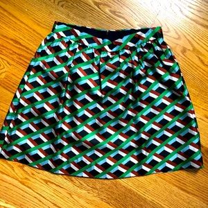 J CREW geometric silk skirt